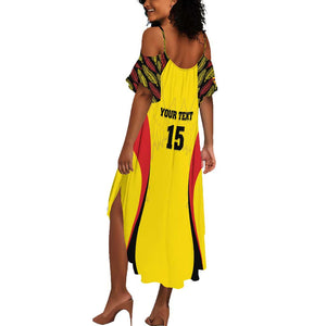 Custom Uganda Cricket Summer Maxi Dress Come On Cricket Cranes - African Pride