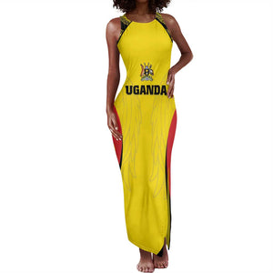 Custom Uganda Cricket Tank Maxi Dress Come On Cricket Cranes - African Pride