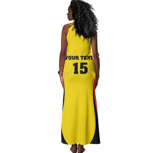 Custom Uganda Cricket Tank Maxi Dress Come On Cricket Cranes - African Pride