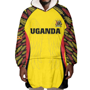 Custom Uganda Cricket Wearable Blanket Hoodie Come On Cricket Cranes - African Pride
