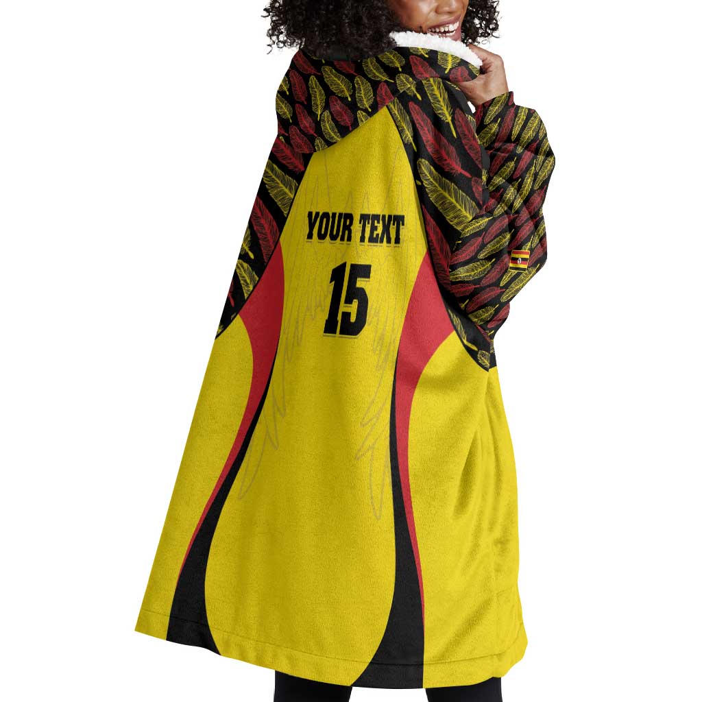 Custom Uganda Cricket Wearable Blanket Hoodie Come On Cricket Cranes - African Pride