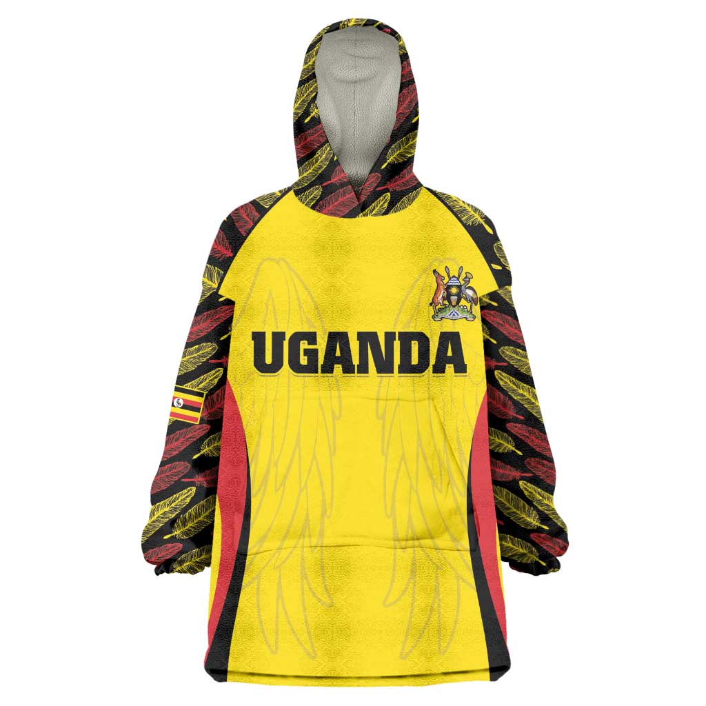 Custom Uganda Cricket Wearable Blanket Hoodie Come On Cricket Cranes - African Pride