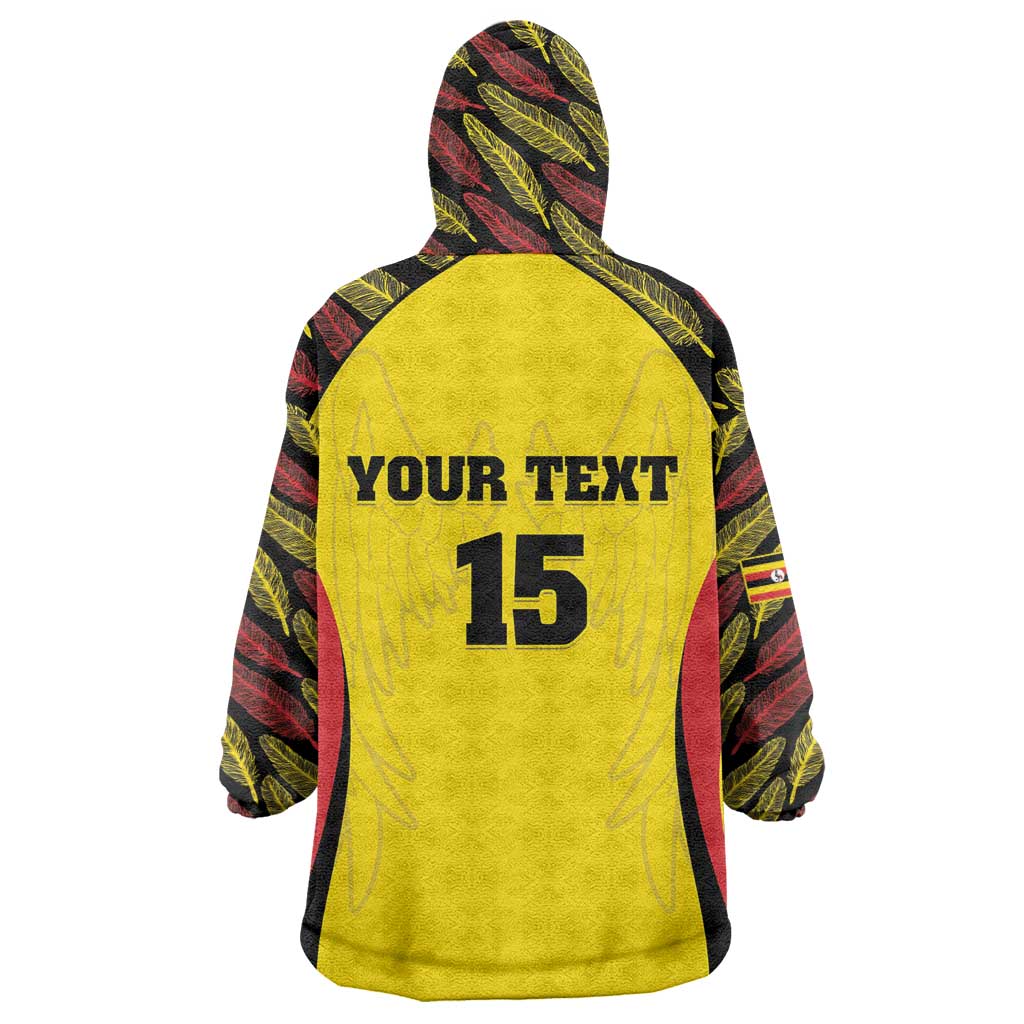 Custom Uganda Cricket Wearable Blanket Hoodie Come On Cricket Cranes - African Pride