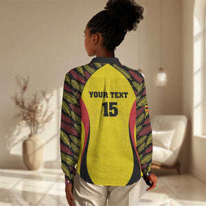 Custom Uganda Cricket Women Casual Shirt Come On Cricket Cranes - African Pride