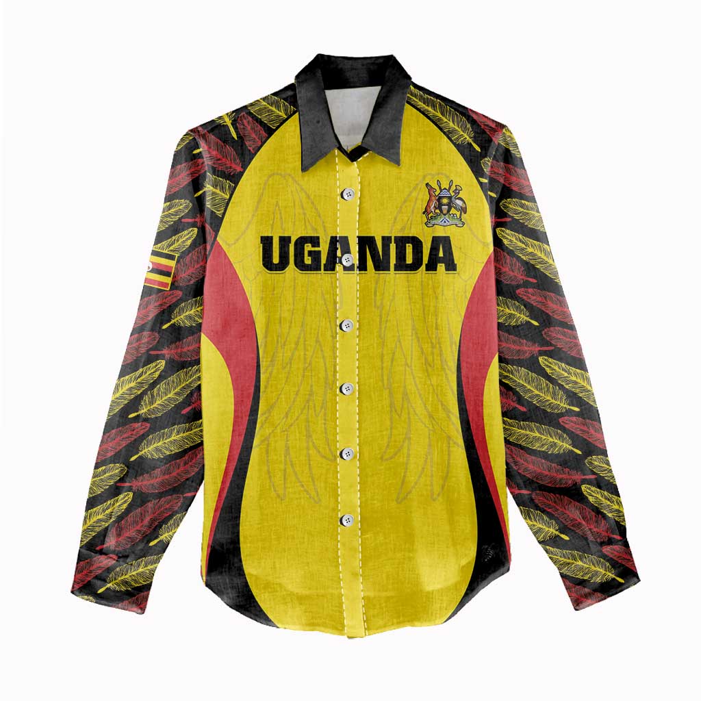 Custom Uganda Cricket Women Casual Shirt Come On Cricket Cranes - African Pride