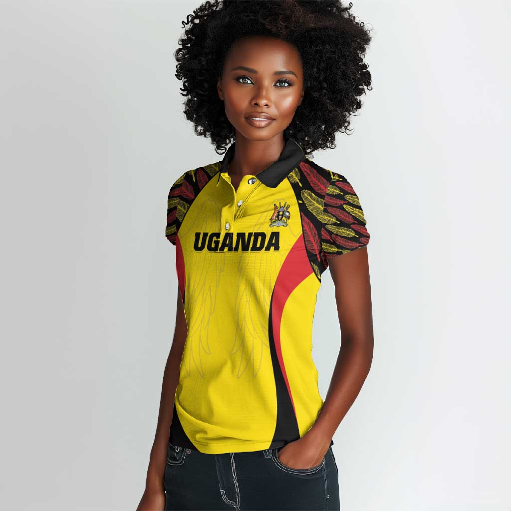 Custom Uganda Cricket Women Polo Shirt Come On Cricket Cranes - African Pride