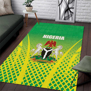Nigeria Cricket Area Rug Go Yellow Greens - African Pride