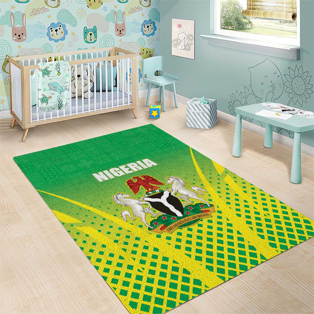 Nigeria Cricket Area Rug Go Yellow Greens - African Pride