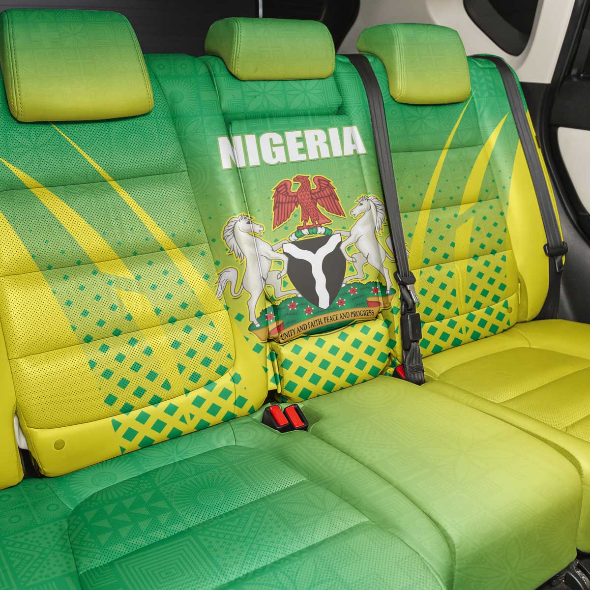 Nigeria Cricket Back Car Seat Cover Go Yellow Greens - African Pride