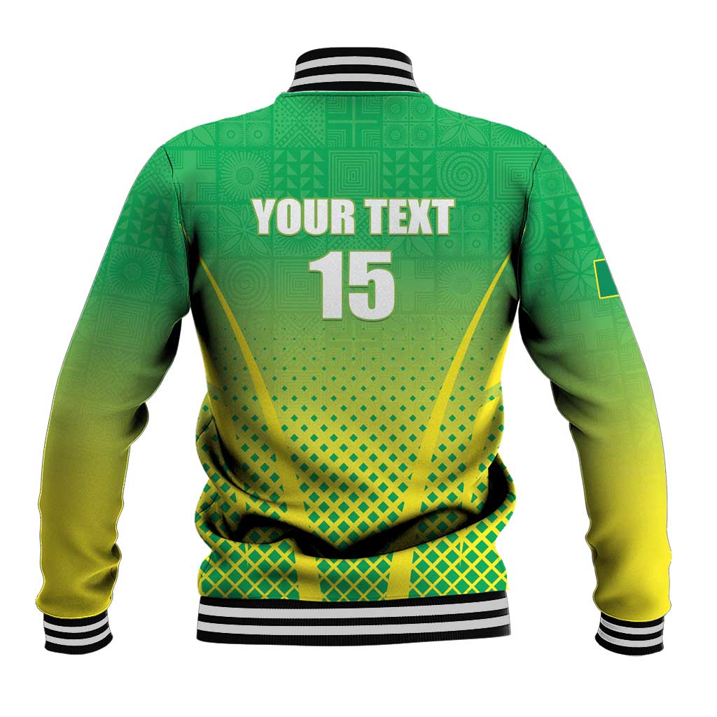 Custom Nigeria Cricket Baseball Jacket Go Yellow Greens - African Pride