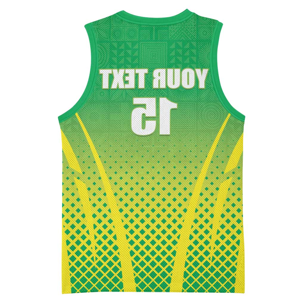 Custom Nigeria Cricket Basketball Jersey Go Yellow Greens - African Pride