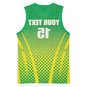 Custom Nigeria Cricket Basketball Jersey Go Yellow Greens - African Pride