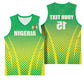 Custom Nigeria Cricket Basketball Jersey Go Yellow Greens - African Pride
