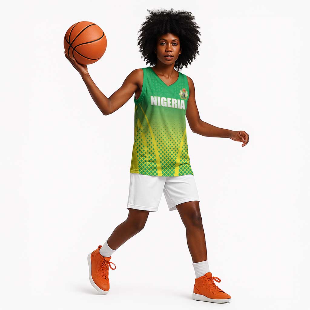 Custom Nigeria Cricket Basketball Jersey Go Yellow Greens - African Pride
