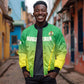 Custom Nigeria Cricket Bomber Jacket Go Yellow Greens - African Pride
