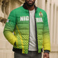 Custom Nigeria Cricket Bomber Puffer Jacket Come On Yellow Greens