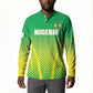 Custom Nigeria Cricket Button Sweatshirt Come On Yellow Greens