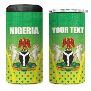 Custom Nigeria Cricket 4 in 1 Can Cooler Tumbler Go Yellow Greens - African Pride