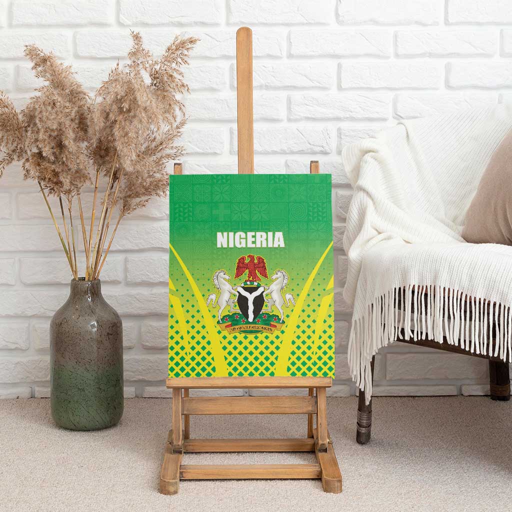 Nigeria Cricket Canvas Wall Art Go Yellow Greens - African Pride