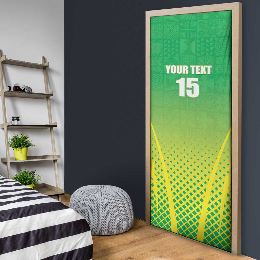 Custom Nigeria Cricket Door Cover Come On Yellow Greens