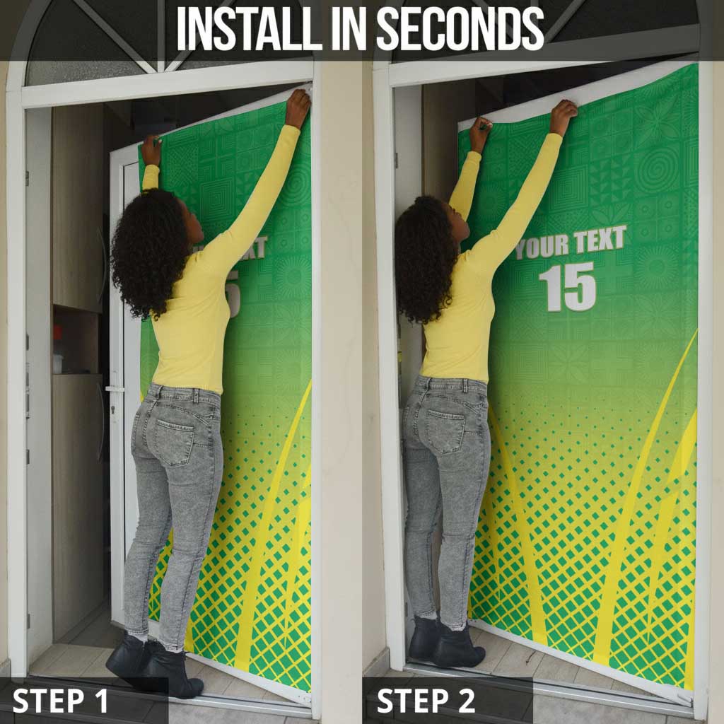 Custom Nigeria Cricket Door Cover Come On Yellow Greens