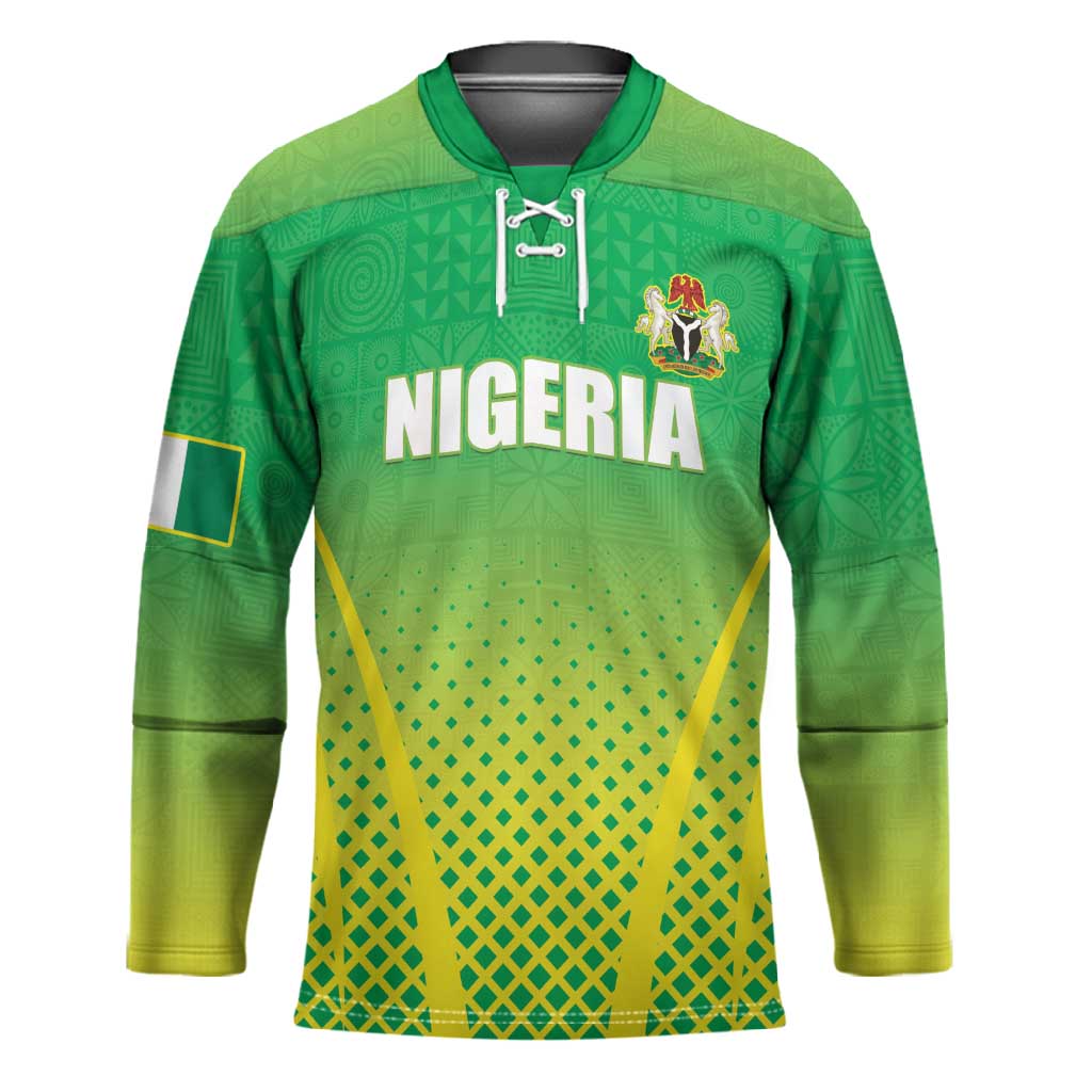 Custom Nigeria Cricket Hockey Jersey Come On Yellow Greens
