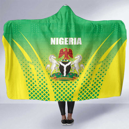 Nigeria Cricket Hooded Blanket Go Yellow Greens - African Pride