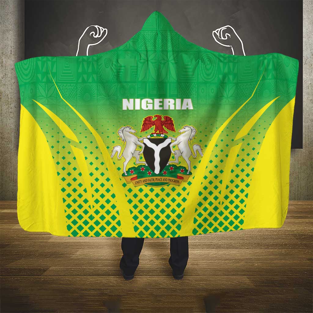 Nigeria Cricket Hooded Blanket Go Yellow Greens - African Pride