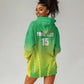 Custom Nigeria Cricket Hoodie Dress Go Yellow Greens - African Pride