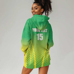 Custom Nigeria Cricket Hoodie Dress Go Yellow Greens - African Pride