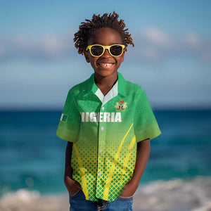 Custom Nigeria Cricket Kid Hawaiian Shirt Go Yellow Greens - African Pride