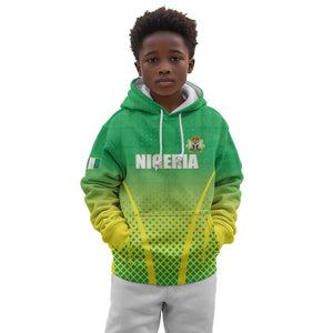 Custom Nigeria Cricket Kid Hoodie Go Yellow Greens - African Pride