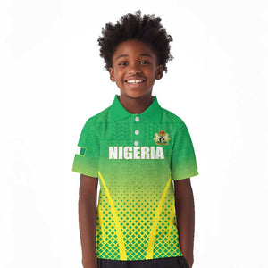 Custom Nigeria Cricket Kid Polo Shirt Go Yellow Greens - African Pride