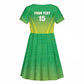 Custom Nigeria Cricket Kid Short Sleeve Dress Go Yellow Greens - African Pride