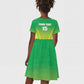 Custom Nigeria Cricket Kid Short Sleeve Dress Go Yellow Greens - African Pride