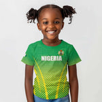 Custom Nigeria Cricket Kid T shirt Go Yellow Greens - African Pride