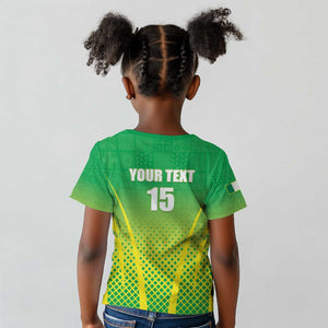 Custom Nigeria Cricket Kid T shirt Go Yellow Greens - African Pride