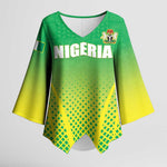 Custom Nigeria Cricket Kimono Sleeve Blouse Come On Yellow Greens