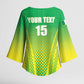 Custom Nigeria Cricket Kimono Sleeve Blouse Come On Yellow Greens