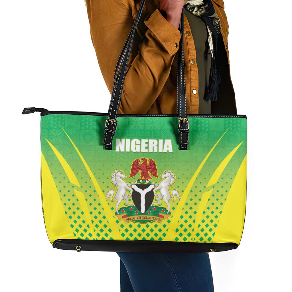 Nigeria Cricket Leather Tote Bag Go Yellow Greens - African Pride