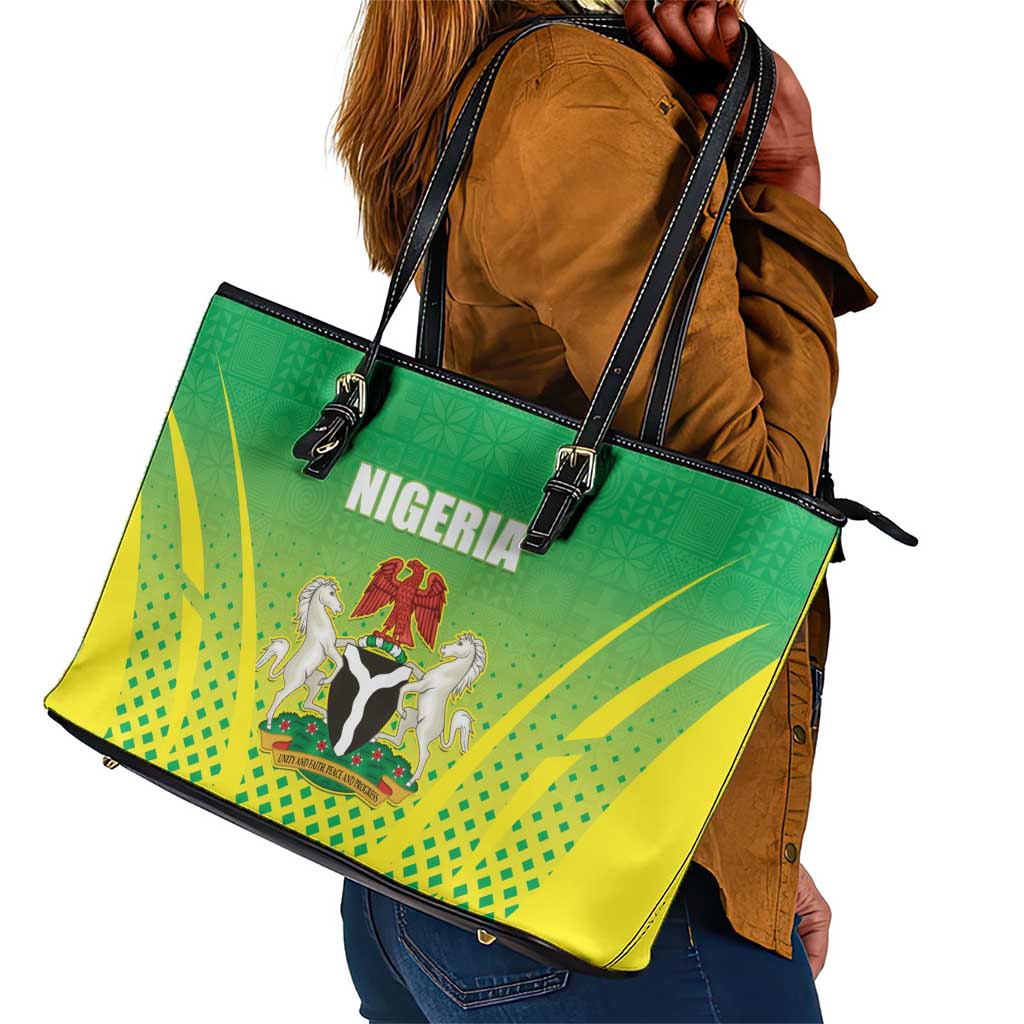Nigeria Cricket Leather Tote Bag Go Yellow Greens - African Pride