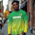 Custom Nigeria Cricket Long Sleeve Shirt Go Yellow Greens - African Pride