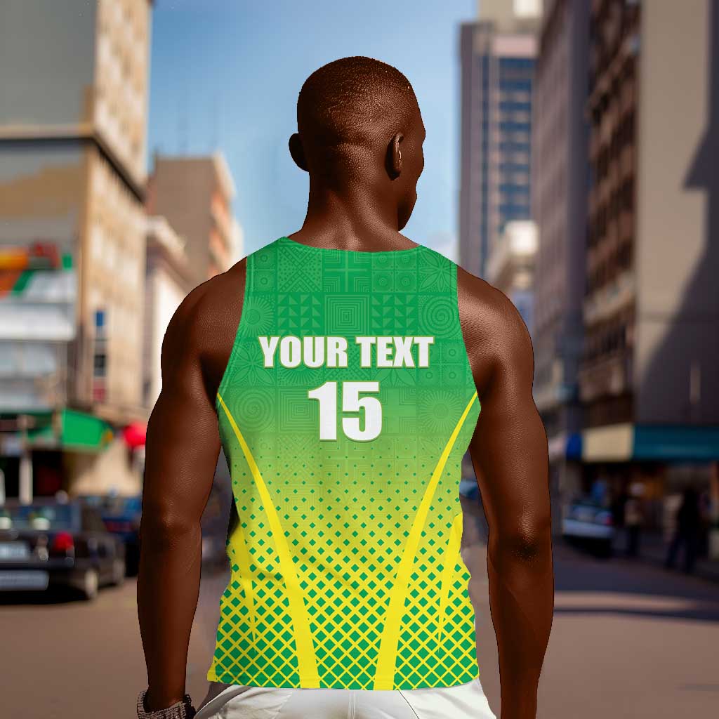 Custom Nigeria Cricket Men Tank Top Go Yellow Greens - African Pride