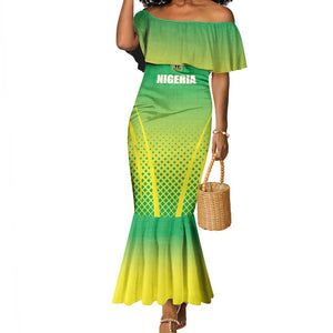 Custom Nigeria Cricket Mermaid Dress Go Yellow Greens - African Pride