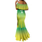 Custom Nigeria Cricket Mermaid Dress Go Yellow Greens - African Pride