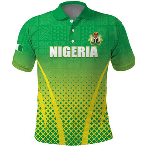 Custom Nigeria Cricket Polo Shirt Go Yellow Greens - African Pride