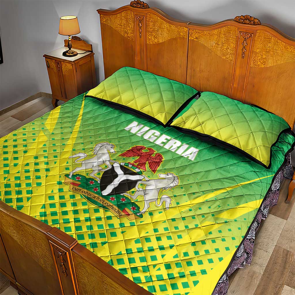Nigeria Cricket Quilt Bed Set Go Yellow Greens - African Pride