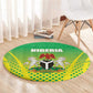 Nigeria Cricket Round Carpet Go Yellow Greens - African Pride