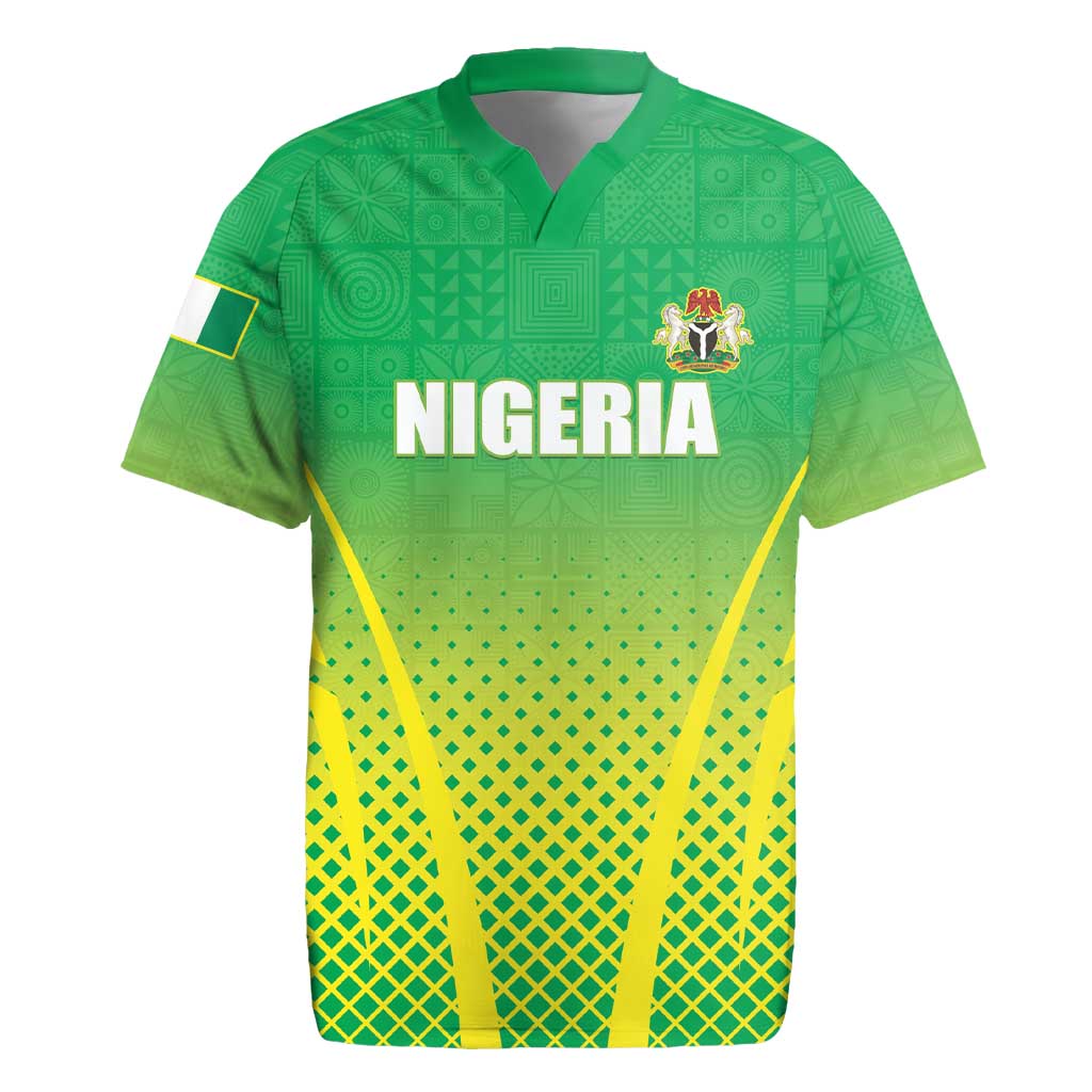 Custom Nigeria Cricket Rugby Jersey Go Yellow Greens - African Pride