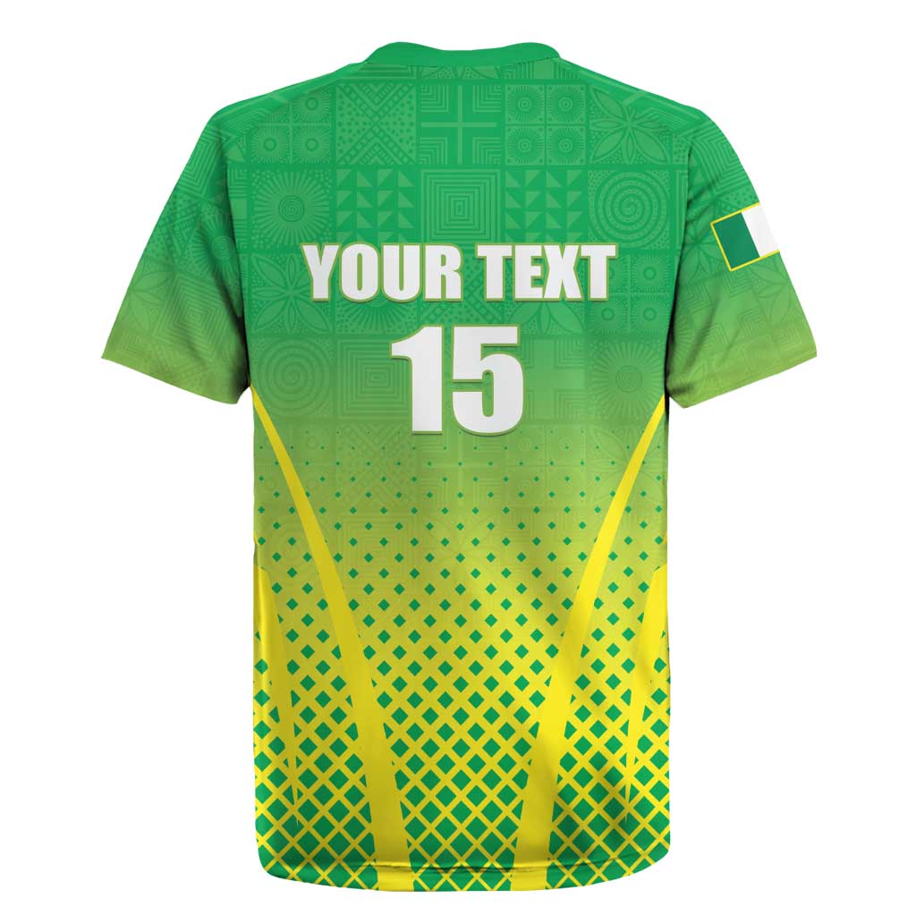Custom Nigeria Cricket Rugby Jersey Go Yellow Greens - African Pride
